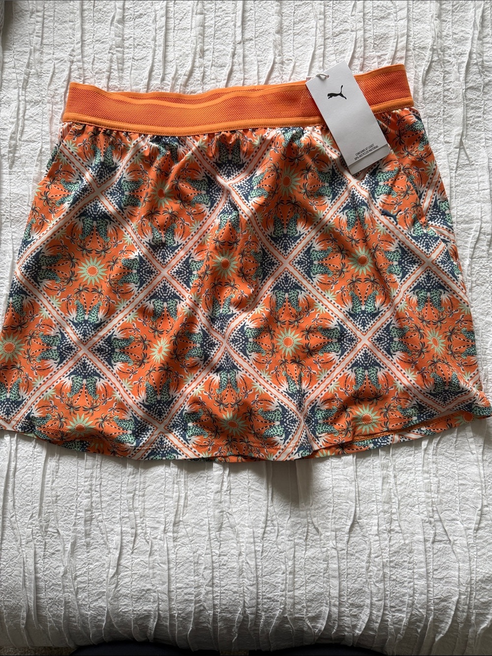 NWT Puma Orange Floral Golf Skort